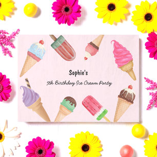 Papel De Seda Picolés de Sorvete Festa de Piscina de Verão