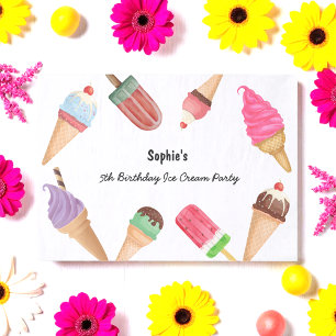 Papel De Seda Picolés de Sorvete Festa de Piscina de Verão