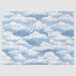 Papel De Seda Picos Nebulosos – Paisagem Montanhosa em Aquarela