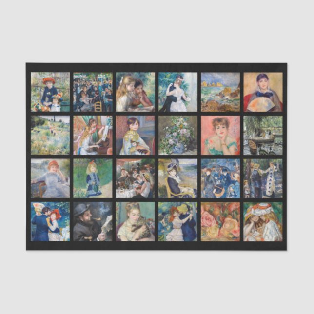 Papel De Seda Pierre-Auguste Renoir - Colagem em Grade de Master (Frente )
