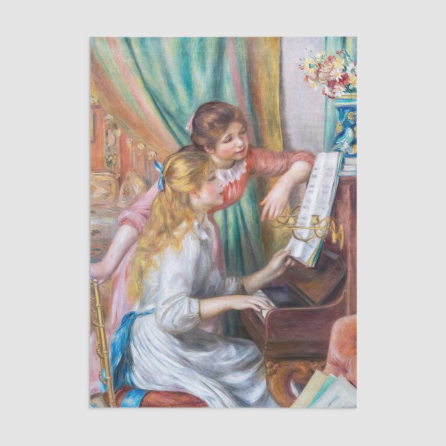 Papel De Seda Pierre Auguste Renoir - Jovens Meninas no Piano (Criador carregado)