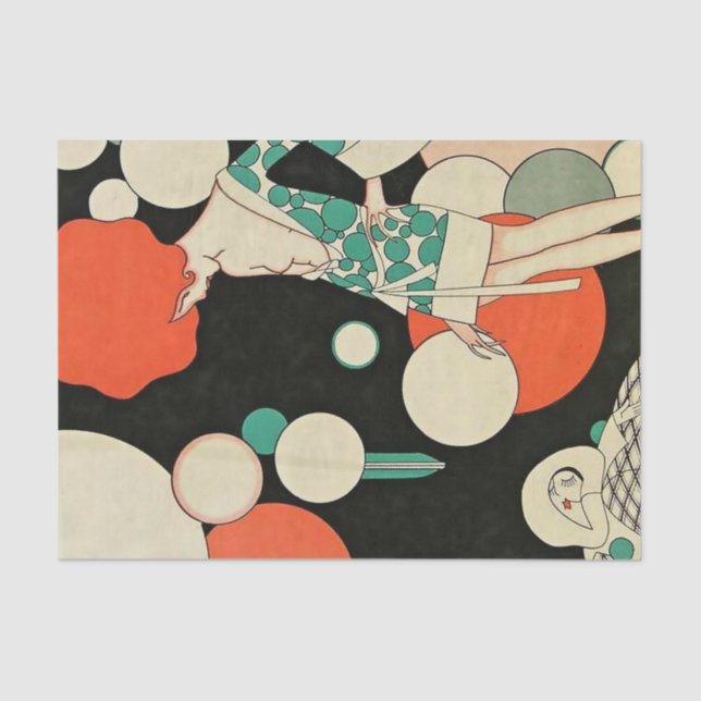 Papel De Seda "Pierrot Deflacionado" Art Deco de José Carlos (Frente )