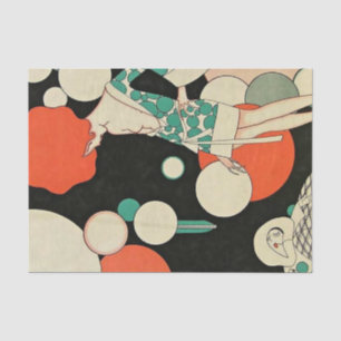 Papel De Seda “Pierrot Desinflado” Art Deco por Jose Carlos