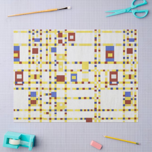 Papel De Seda Piet Mondrian Broadway Boogie Woogie Arte Abstrata (Arte )