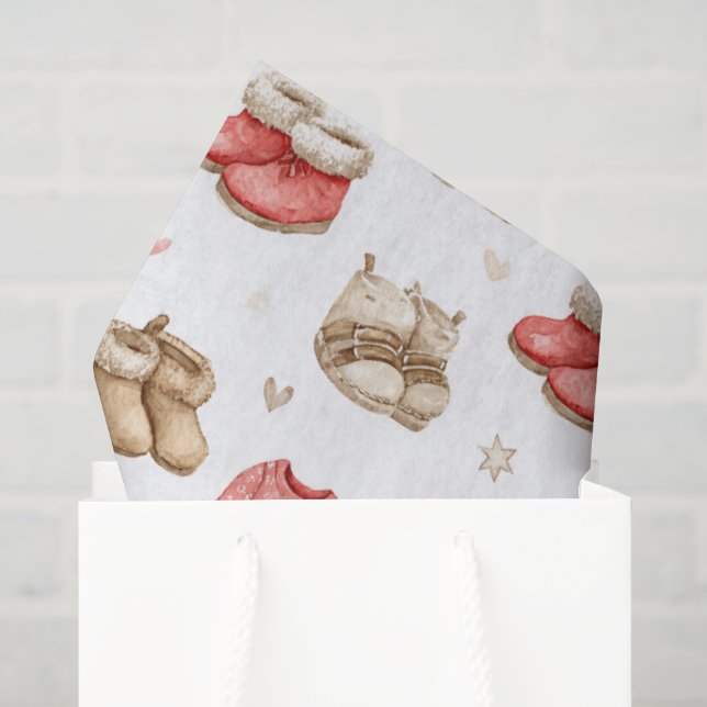 Papel De Seda Pijamas Confortáveis Padrão Boho Babyshower (Sacola de presentes)