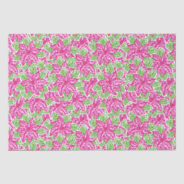 Papel De Seda Pílula de Natal Bela e Poinsetos Verdes