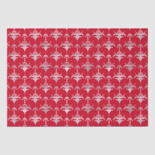 Papel De Seda Pimenta de Natal Padrão de Férias em Damasco Ver