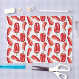 Papel De Seda Pimentas Vermelhas