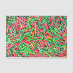 Papel De Seda Pimentos verdes e vermelhos