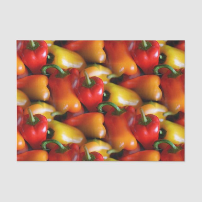 Papel De Seda Pimentos vermelhos e amarelos (Frente )