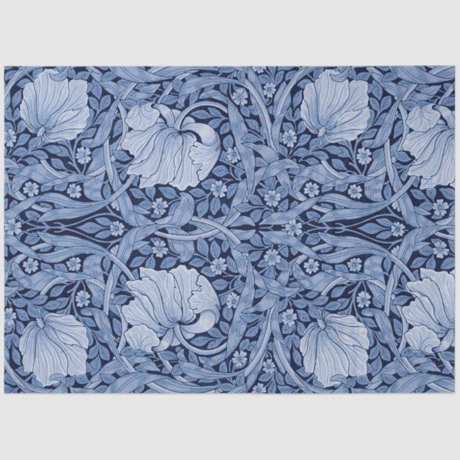 Papel De Seda Pimpernel Blue Monotone, William Morris (Frente )