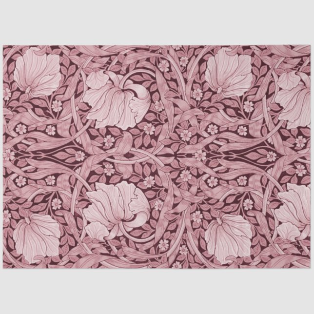 Papel De Seda Pimpernel Maroon, William Morris (Frente )
