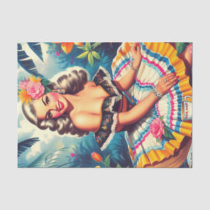 Papel De Seda Pin-up da selva tropical