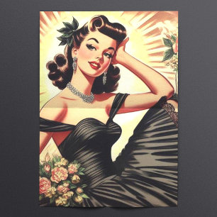 Papel De Seda Pin-up de vestido preto