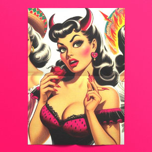 Papel De Seda Pin-up Devilish Retro
