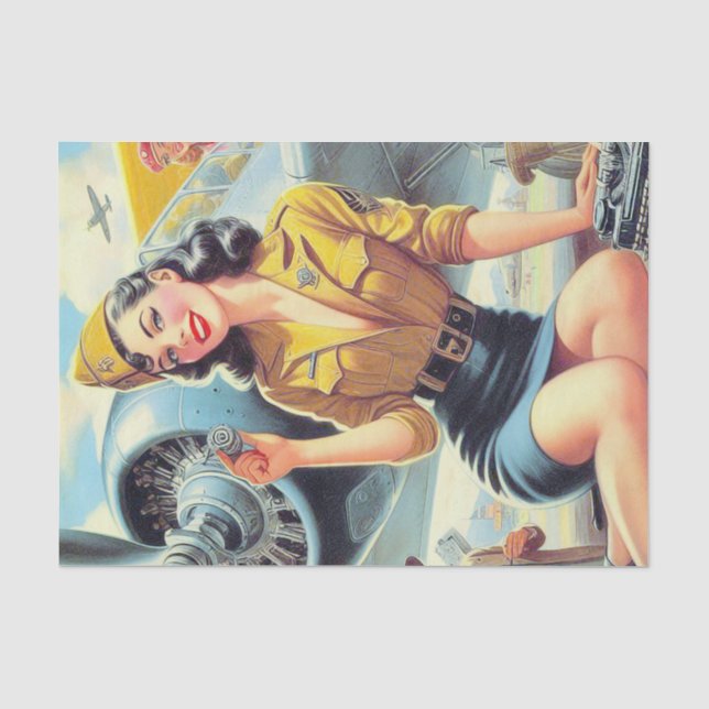 Papel De Seda Pin-up do avião retrorreflector (Frente )