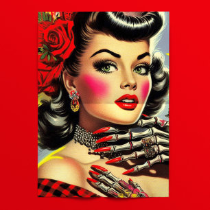 Papel De Seda Pin-up Kitsch Retro