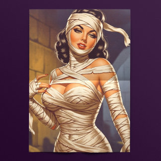 Papel De Seda Pin-up Múmia Vintage