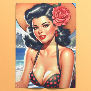 Papel De Seda Pin-up Retro Beach Summer