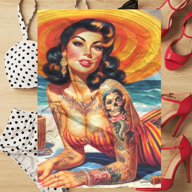 Papel De Seda Pin-up Verão Tatuado (Criador carregado)