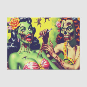 Papel De Seda Pin-up Zombie Retro
