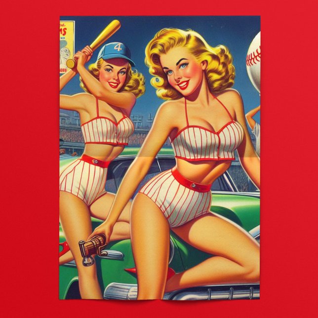 Papel De Seda Pin-ups de Beisebol Retro (Criador carregado)