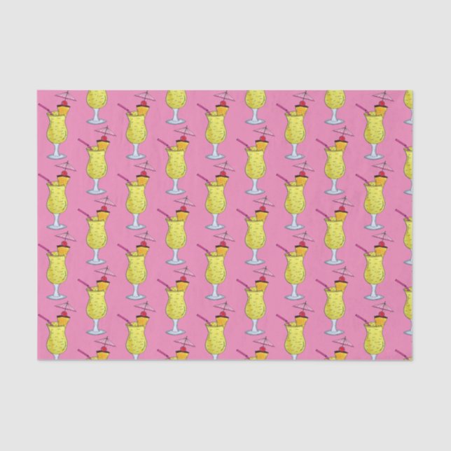 Papel De Seda Pina Piña Colada Puerto Rican Pineapple Cocktail (Frente )