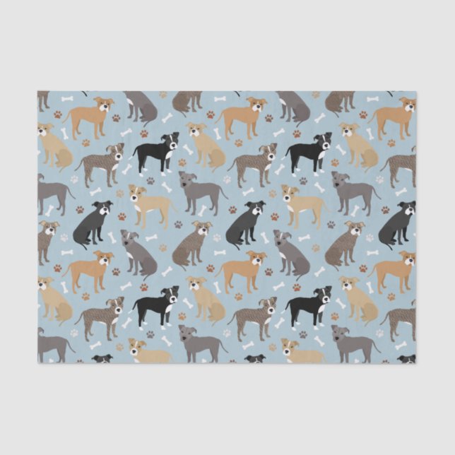 Papel De Seda Pinças e ossos de Pitbull (Frente )