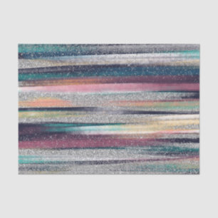 Papel De Seda Pincel Azul Cor-de-rosa Dourado Moderno Pincel Tra