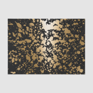 Papel De Seda Pincel Metálico Preto e Ouro