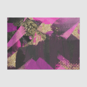 Papel De Seda Pincel Moderno Brilho Preto Dourado Rosa Grunge Gl