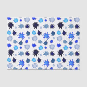 Papel De Seda Pincelada de Tinta em Padrão Azul