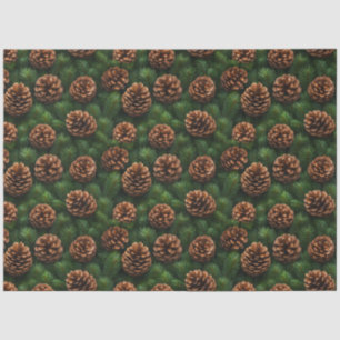 Papel De Seda Pine Cones e Spruce Tree Sprigs