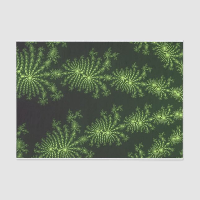 Papel De Seda Pine Green Fractal Art Design (Frente )