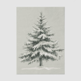 Papel De Seda Pine Tree Covered with snow