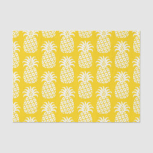 Papel De Seda Pineapple Padrão Amarelo e branco