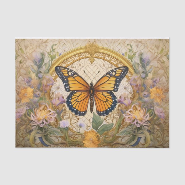 Papel De Seda Pingente Beleza Alada, Borboleta Monarca (Frente )