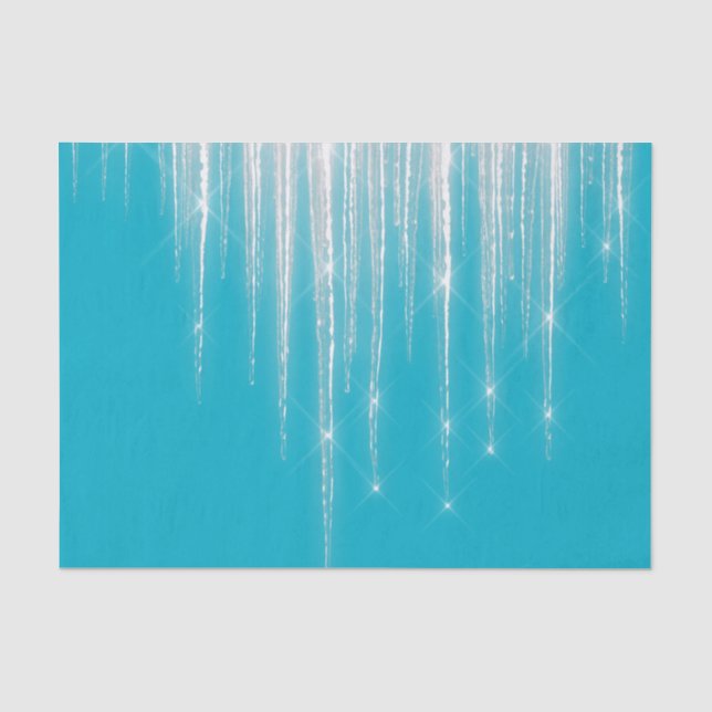Papel De Seda Pingentes de Natal Azul Água (Frente )