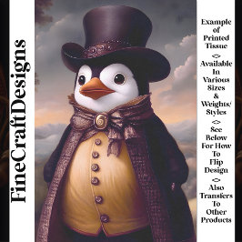 Papel De Seda Pinguim Bonito e Elegante, Casaco e Cartola BH1 De