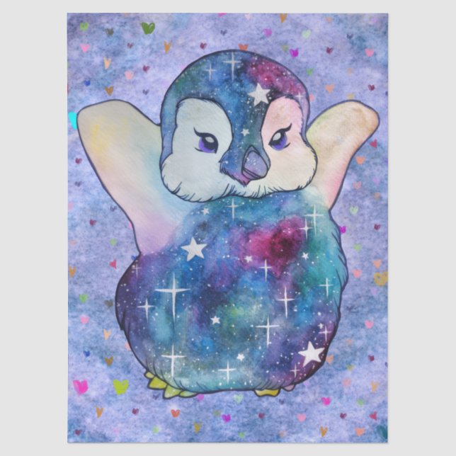 Papel De Seda Pinguim chamado Botão (Frente )