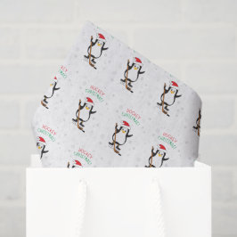 Papel De Seda Pinguim de Natal de Hockey