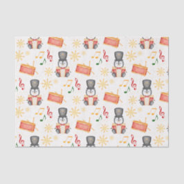 Papel De Seda Pinguim Pingueiro Noivo de Natal Vermelho