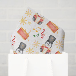 Papel De Seda Pinguim Pingueiro Noivo de Natal Vermelho