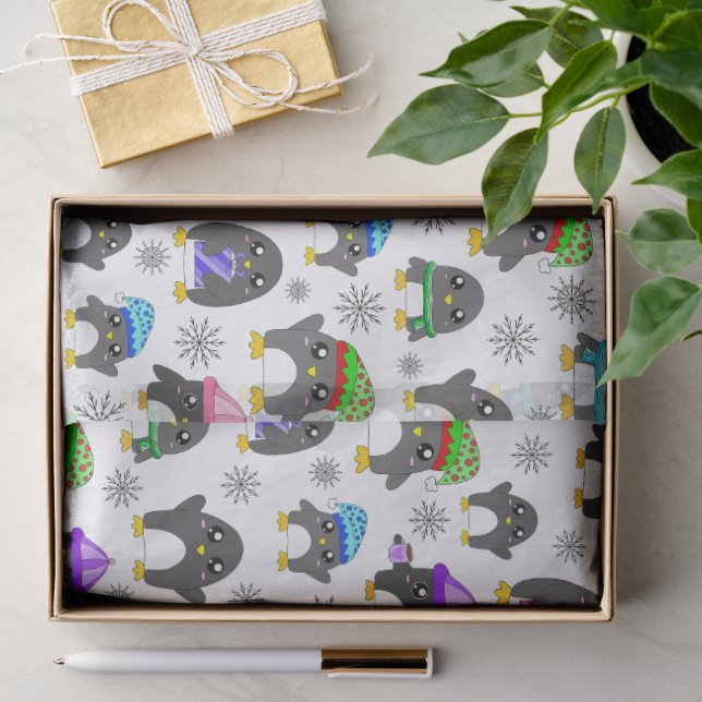 Papel De Seda Pinguins de Inverno (Presente)