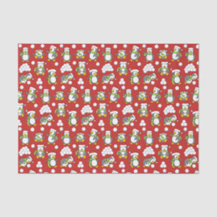 Papel De Seda Pinguins de Natal