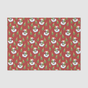 Papel De Seda Pinguins de Natal