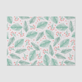 Papel De Seda Pinheiro de Natal desenhado à mão Ramifica Verde V