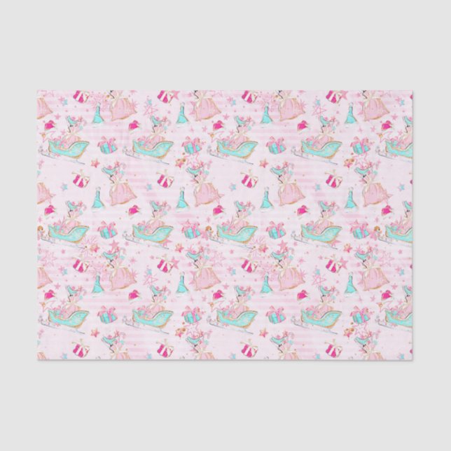 Papel De Seda Pink & Aqua Beach Christmas (Frente )