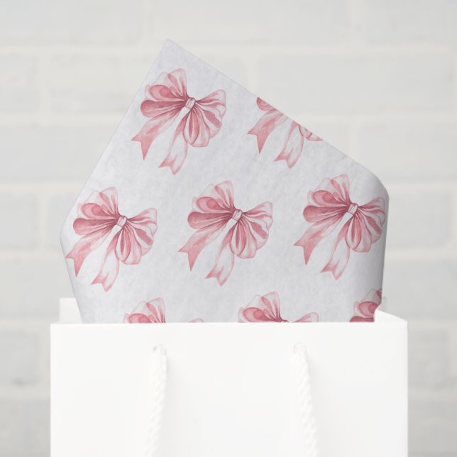 Papel De Seda Pink Bow  (Sacola de presentes)