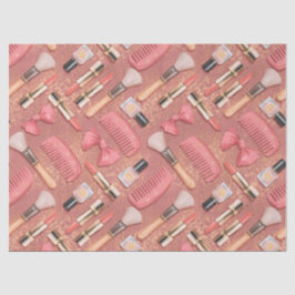 Papel De Seda Pink Cosmetics Pattern Glitter 